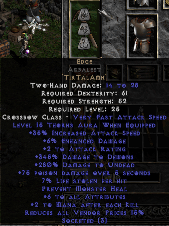 Edge Rune Word in Arbalest